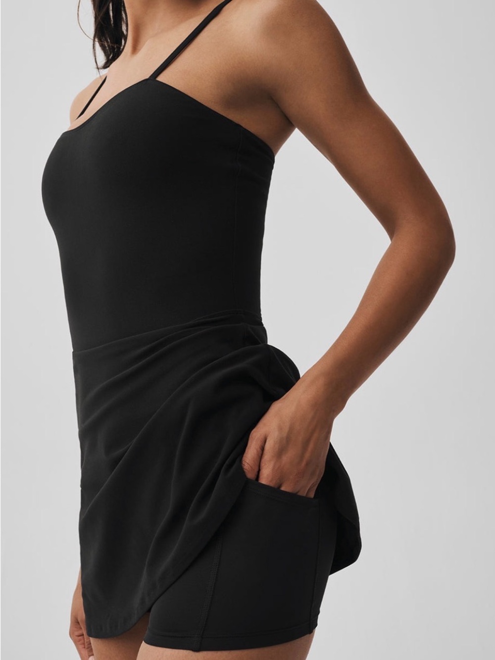 Alosoft Courtside Tennis Dress - Black - Picture 4 of 6
